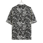 Black And White Mechanic Pattern Print Rayon Hawaiian Shirt