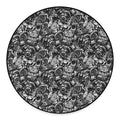 Black And White Mechanic Pattern Print Round Floor Mat