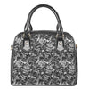 Black And White Mechanic Pattern Print Shoulder Handbag