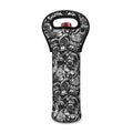Black And White Mechanic Pattern Print Single Neoprene Wine Tote