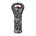Black And White Mechanic Pattern Print Single Neoprene Wine Tote