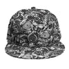 Black And White Mechanic Pattern Print Snapback Cap