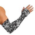 Black And White Mechanic Pattern Print Sun Protection Arm Sleeves