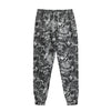 Black And White Mechanic Pattern Print Sweatpants