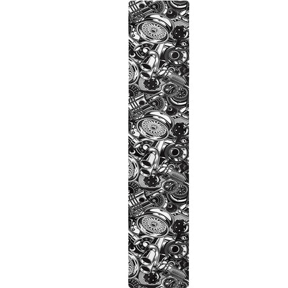 Black And White Mechanic Pattern Print Table Runner
