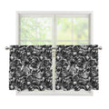 Black And White Mechanic Pattern Print Tier Curtains