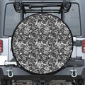 Black And White Mechanic Pattern Print Tire Cover
