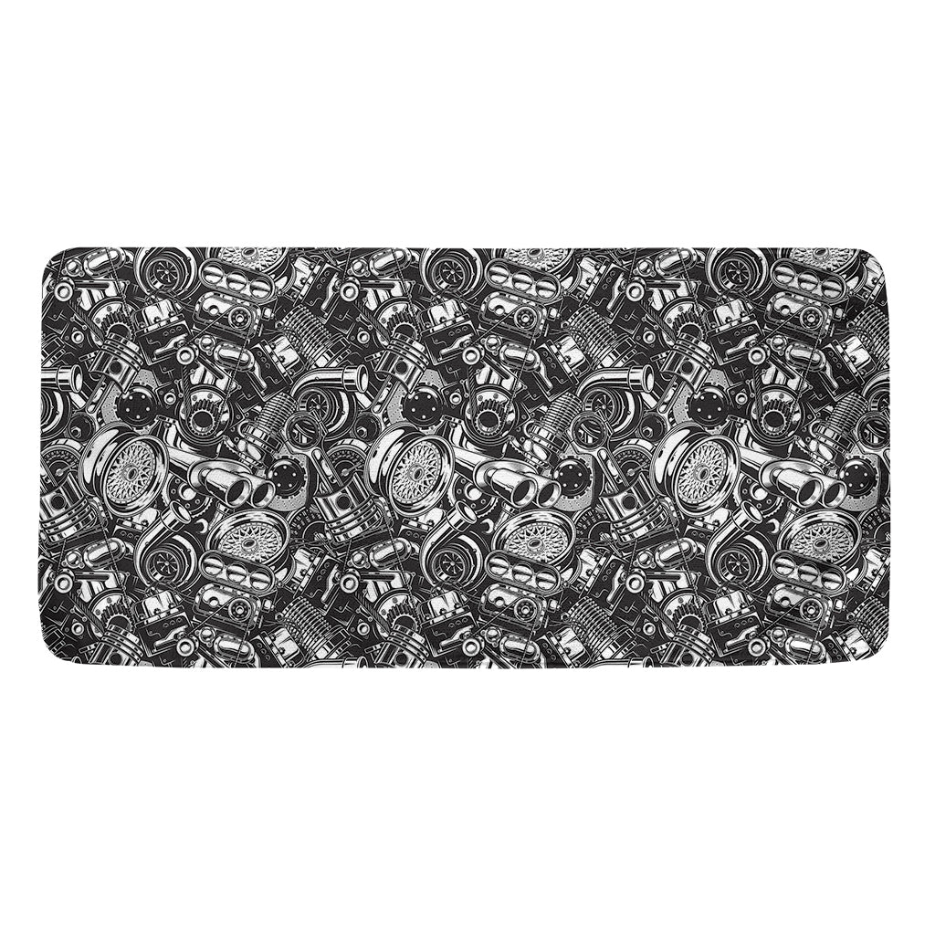 Black And White Mechanic Pattern Print Towel