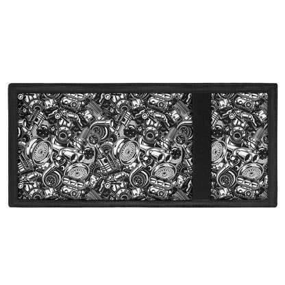 Black And White Mechanic Pattern Print Trifold Wallet