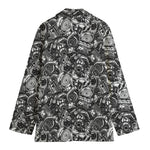 Black And White Mechanic Pattern Print Women's Blazer