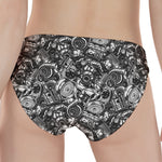 Black And White Mechanic Pattern Print Women's Panties