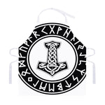 Black And White Mjolnir Print Adjustable Apron