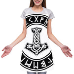 Black And White Mjolnir Print Adjustable Apron