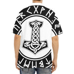 Black And White Mjolnir Print Aloha Shirt