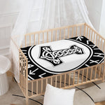Black And White Mjolnir Print Baby Crib Sheet