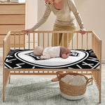 Black And White Mjolnir Print Baby Crib Sheet