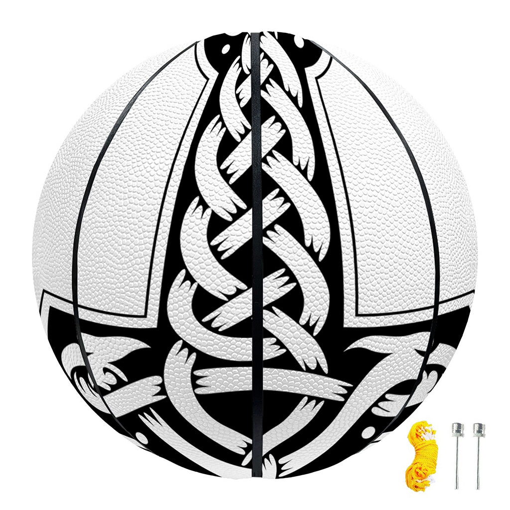 Black And White Mjolnir Print Basketball