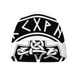 Black And White Mjolnir Print Beanie