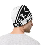 Black And White Mjolnir Print Beanie