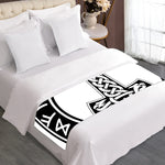 Black And White Mjolnir Print Bed Runner