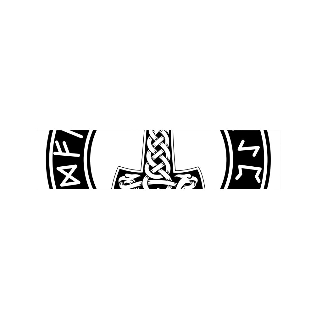 Black And White Mjolnir Print Bed Runner