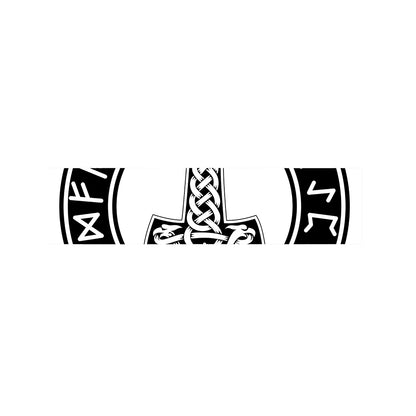Black And White Mjolnir Print Bed Runner