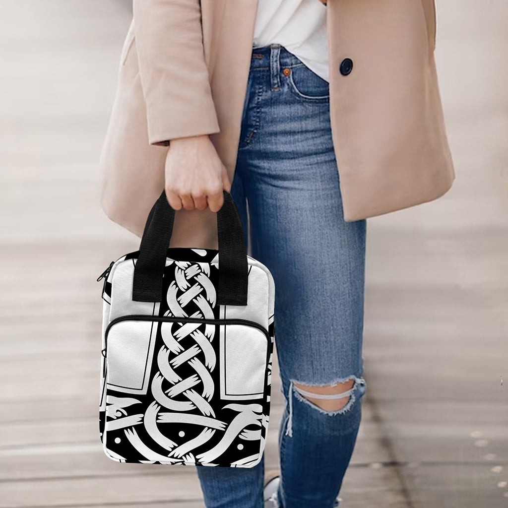 Black And White Mjolnir Print Bible Tote Bag