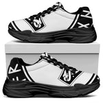Black And White Mjolnir Print Black Chunky Shoes