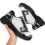 Black And White Mjolnir Print Black Chunky Shoes