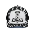 Black And White Mjolnir Print Black Mesh Trucker Hat