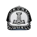 Black And White Mjolnir Print Black Mesh Trucker Cap