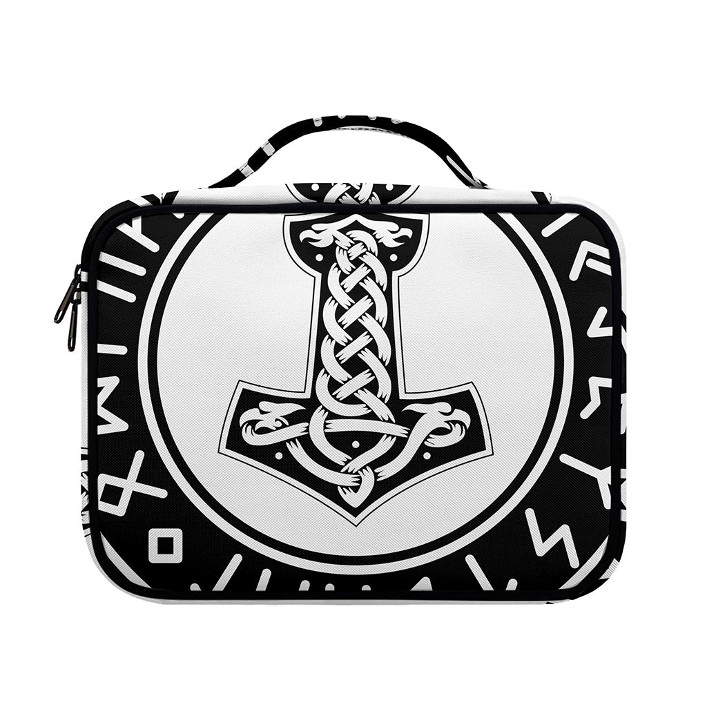 Black And White Mjolnir Print Briefcase Bible Bag