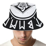 Black And White Mjolnir Print Bucket Hat