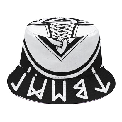 Black And White Mjolnir Print Bucket Hat