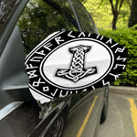 Black And White Mjolnir Print Car Side Mirror Covers
