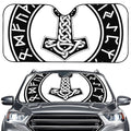 Black And White Mjolnir Print Car Windshield Sun Shade