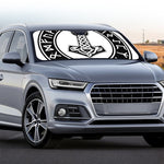 Black And White Mjolnir Print Car Windshield Sun Shade