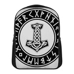 Black And White Mjolnir Print Casual Backpack