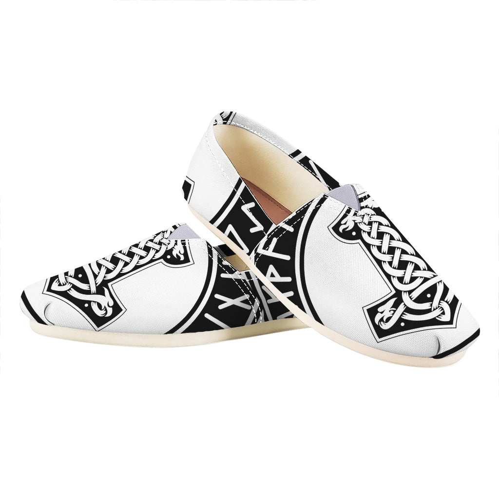 Black And White Mjolnir Print Casual Shoes