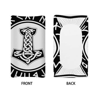 Black And White Mjolnir Print Changing Pad Cover