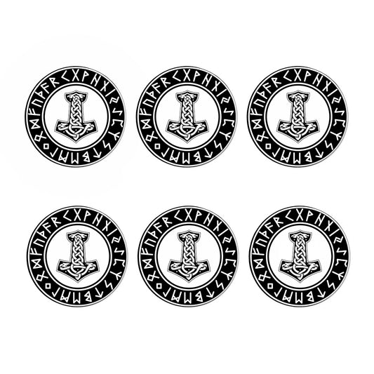 Black And White Mjolnir Print Coaster Set