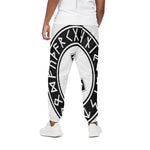 Black And White Mjolnir Print Cotton Pants