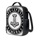 Black And White Mjolnir Print Crossbody Lunch Bag