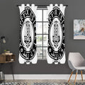 Black And White Mjolnir Print Grommet Curtain Panels