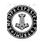 Black And White Mjolnir Print Curtain