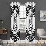 Black And White Mjolnir Print Curtain
