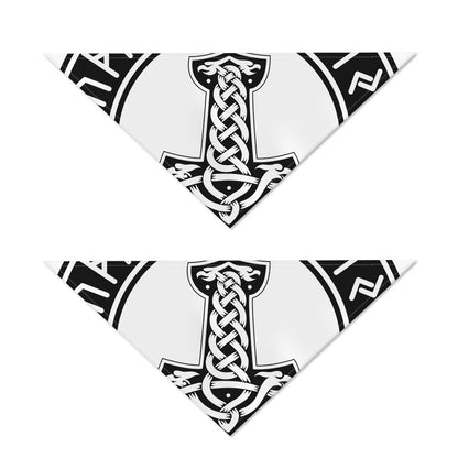 Black And White Mjolnir Print Dog Bandana