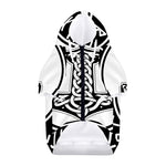 Black And White Mjolnir Print Dog Zip Up Hoodie