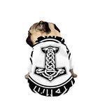 Black And White Mjolnir Print Dog Zip Up Jacket