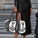 Black And White Mjolnir Print Duffle Bag